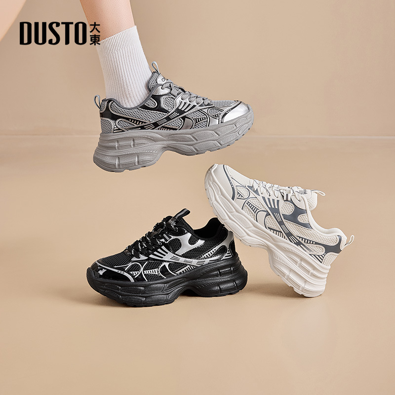 大东老爹鞋平底高跟休闲运动女鞋