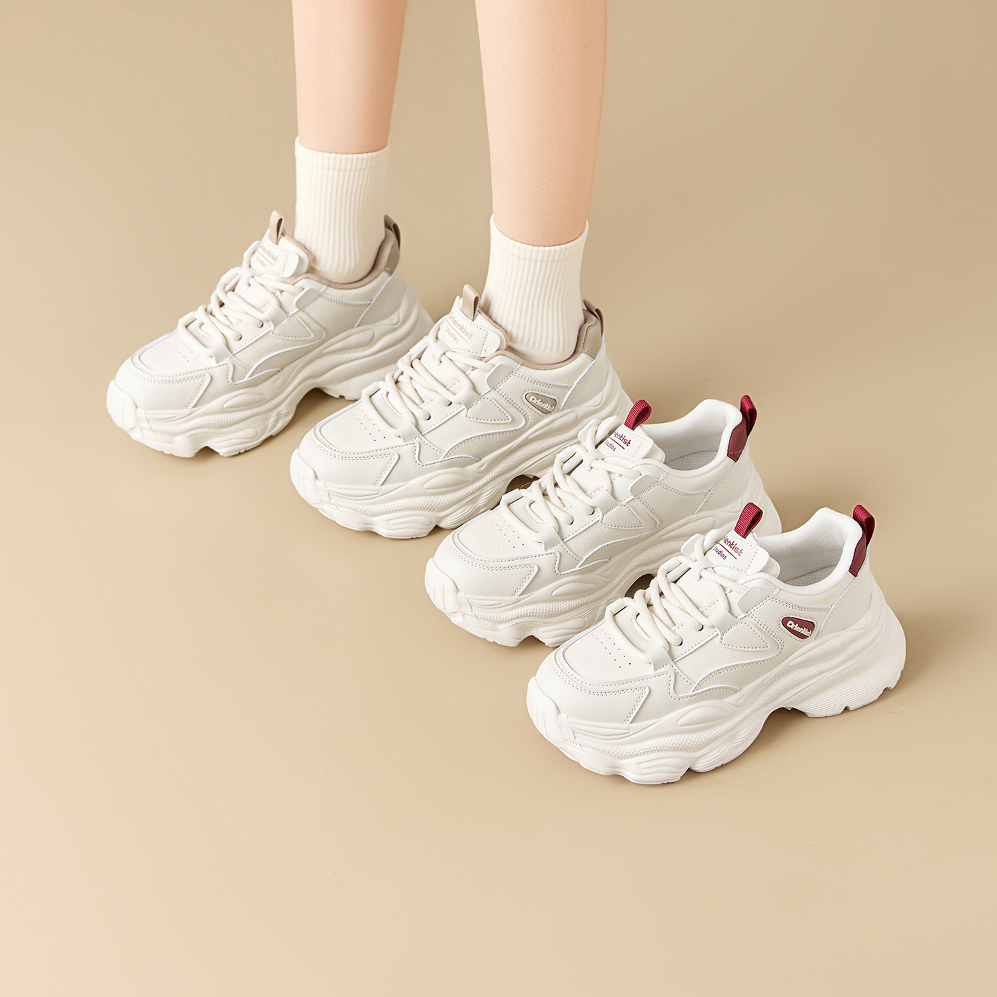 大东女鞋老爹鞋加绒保暖短靴休闲