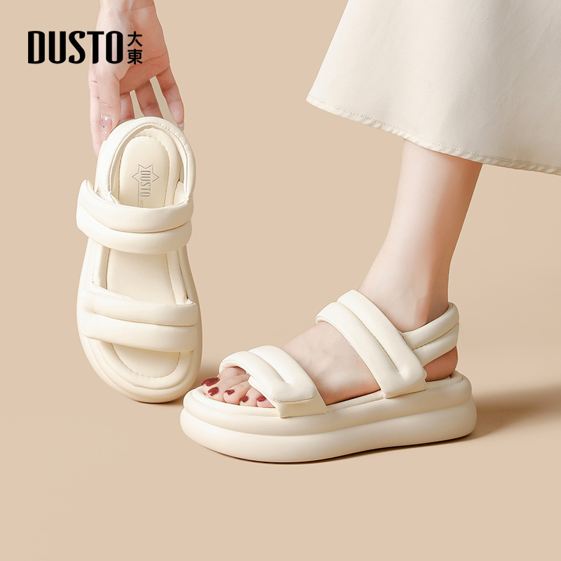 DUSTO大东休闲厚底面包鞋女凉鞋