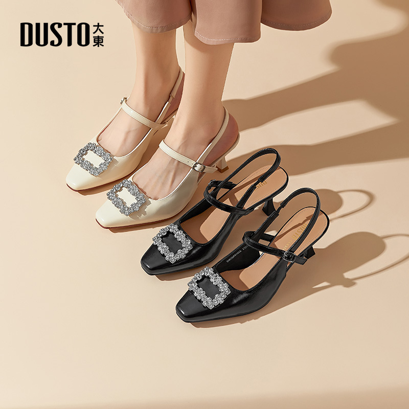 大东女凉鞋法式包头细高跟