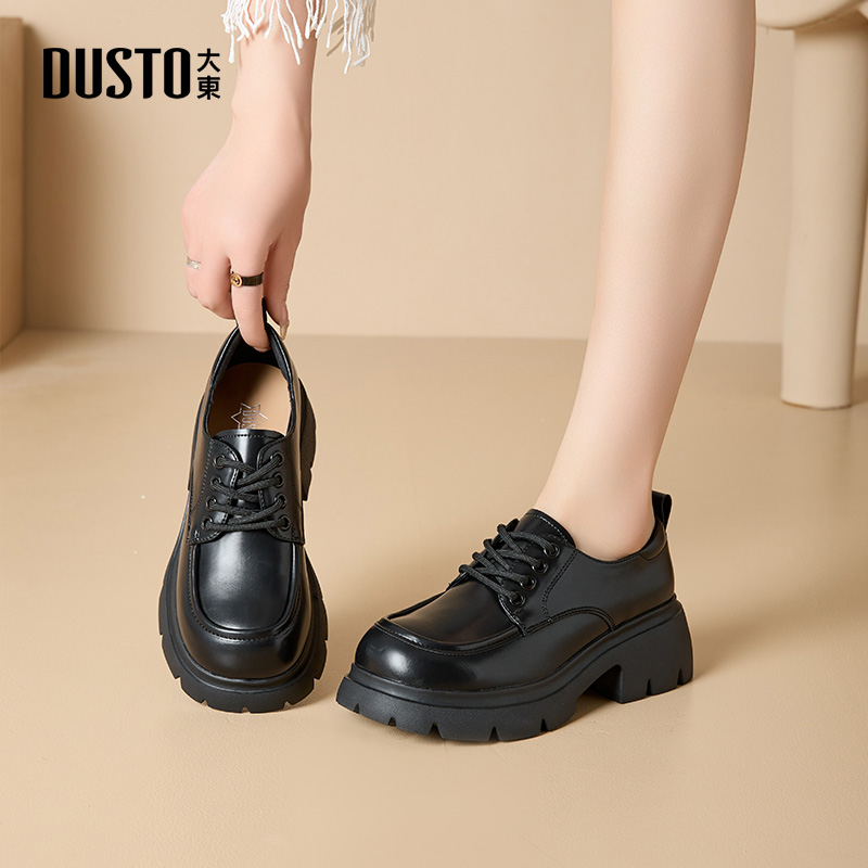 大东乐福鞋女鞋英伦小皮鞋增高