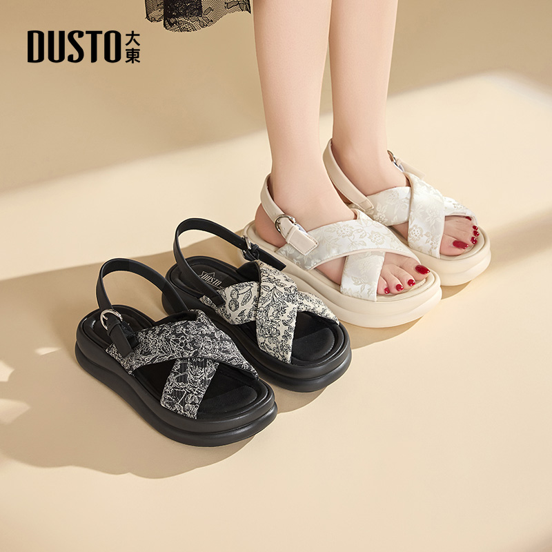 大东女新中式凉鞋圆头休闲拖鞋女