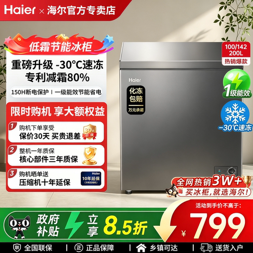 海尔冰柜小型家用商用大容量冷柜