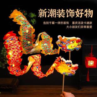 传统中国风健身龙彩带龙舞龙舞狮儿童手工甩龙玩具龙年表演道具