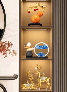 中式百财福鹿招财摆件客厅电视柜酒柜玄关装饰品新房乔迁送人礼物