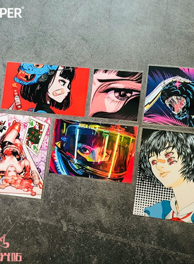 TLP反光车贴 美女眼神贴纸黑豹EVA绫波丽哈莉奎茵小丑女朋克贴纸