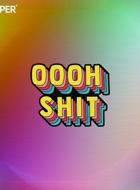 TLP反光车贴 oh shit英文立体感文字七彩艺术字防水随意遮痕贴纸