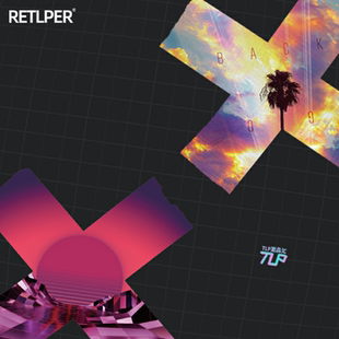 TLP反光车贴 十字叉叉补丁椰树彩云夕阳蒸汽波国潮遮痕贴纸 XXX季