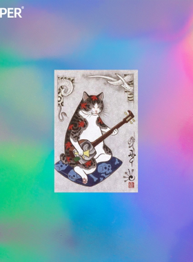 TLP反光车贴 日式纹身猫咪主子弹唱Monmon Cats前挡风玻璃摩托车