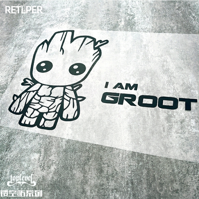 tlp镂空星爵呆萌卡通防水车贴