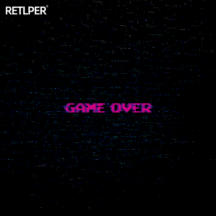 贴纸游戏结束像素风GAMEOVER