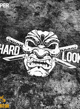 TLP镂空车贴 般若面具HARD LOOK凝视武士汽车改装潮贴后风挡贴纸