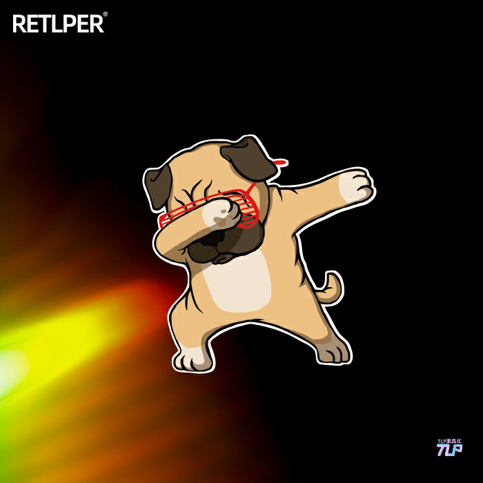 反光车贴dab举手动作巴哥TLP