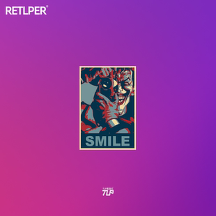 TLP反光车贴 蝙蝠侠小丑致命玩笑微笑看镜头贴纸防水