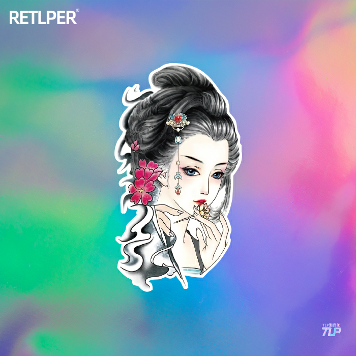 tlp反光车贴复古古典水墨无痕