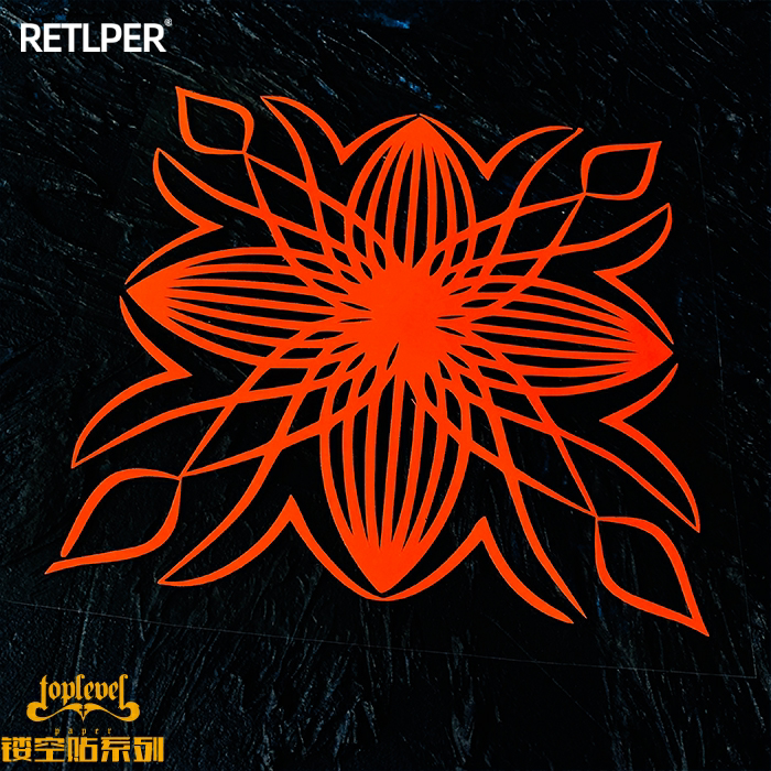 TLP镂空车贴 哈雷机车摩托对称花纹仿手绘前挡风玻璃贴后盖贴