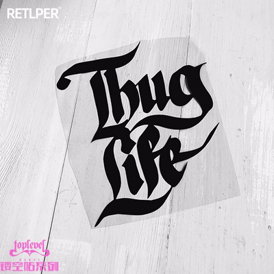 tlp镂空车贴thuglife风挡笔记本