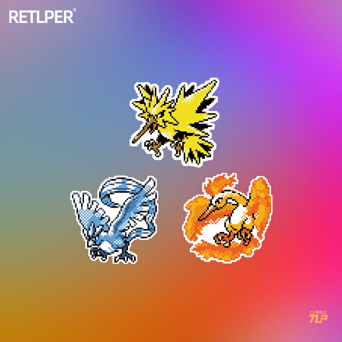 TLP反光车贴 Pokemon宠物精灵宝可梦闪电鸟急冻鸟火焰鸟三神鸟贴