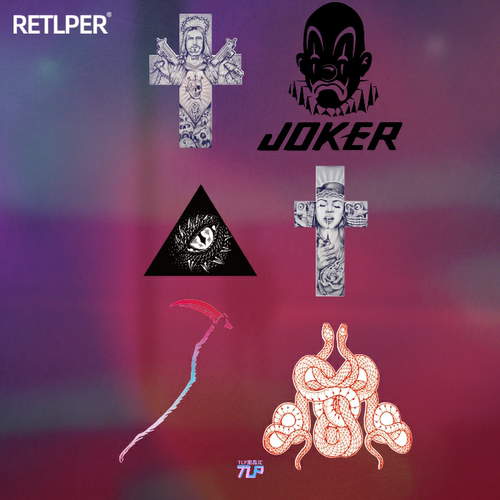 贴纸美女毒蛇小丑十字架