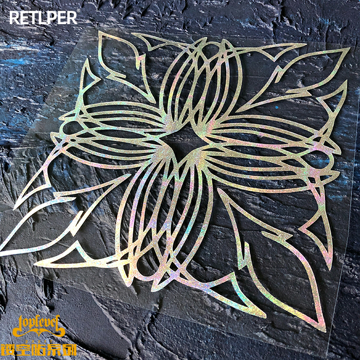 TLP镂空车贴 镭射哈雷机车摩托对称花纹仿手绘摩托车油箱盖贴