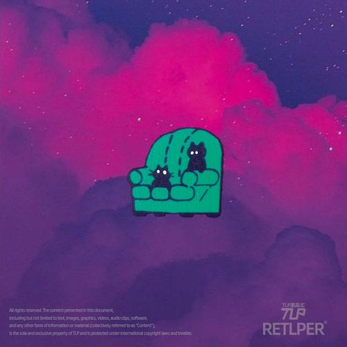 RETLPER反光贴纸 原创 沙发上的拆家黑猫主子 宠物防水装饰贴纸