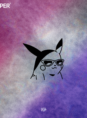 TLP镂空车贴 精灵梦可宝Pokemon皮卡丘pikachu墨镜二次元防水贴纸