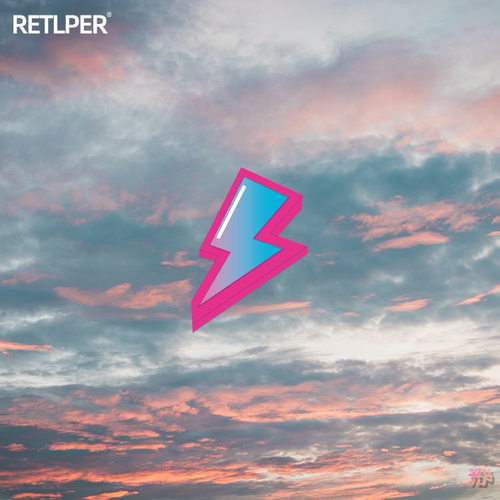 TLP反光车贴桃红蓝色闪电三角