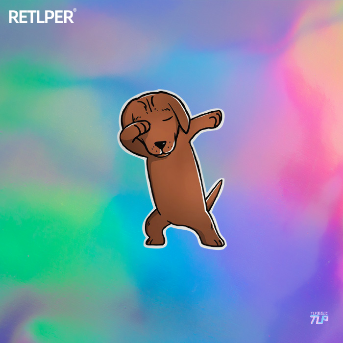 反光车贴dab举手动作腊肠犬TLP