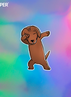 TLP反光车贴 dab举手动作腊肠犬宠物狗狗贴纸防水无痕