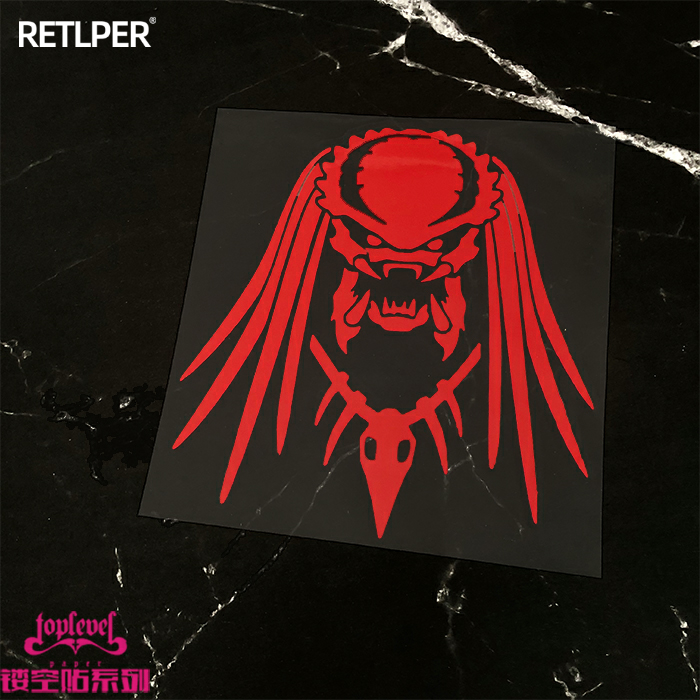 TLP镂空车贴 电影异形大战铁血战士头像汽车后风挡玻璃装饰贴纸