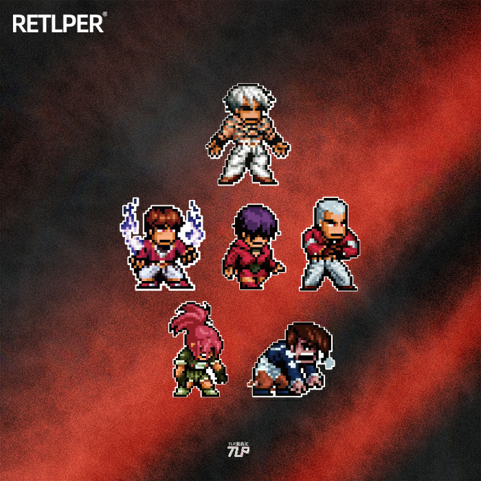 TLP套贴 街机单机游戏KOF拳皇97格斗疯八神大蛇莉安娜像素版贴纸