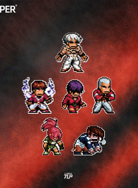 TLP套贴 街机单机游戏KOF拳皇97格斗疯八神大蛇莉安娜像素版贴纸