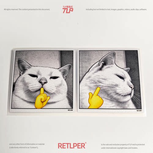 RETLPER反光防水搞笑胖猫车贴