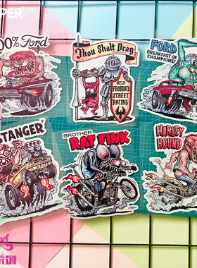 TLP套贴 Ratfink芬克鼠绿疯鼠反米老鼠汽车改装文化Hot Rod贴