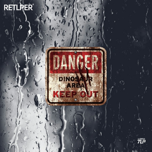 TLP反光车贴 DANGER恐龙区域危险警示警告牌侏罗纪公园电影贴纸
