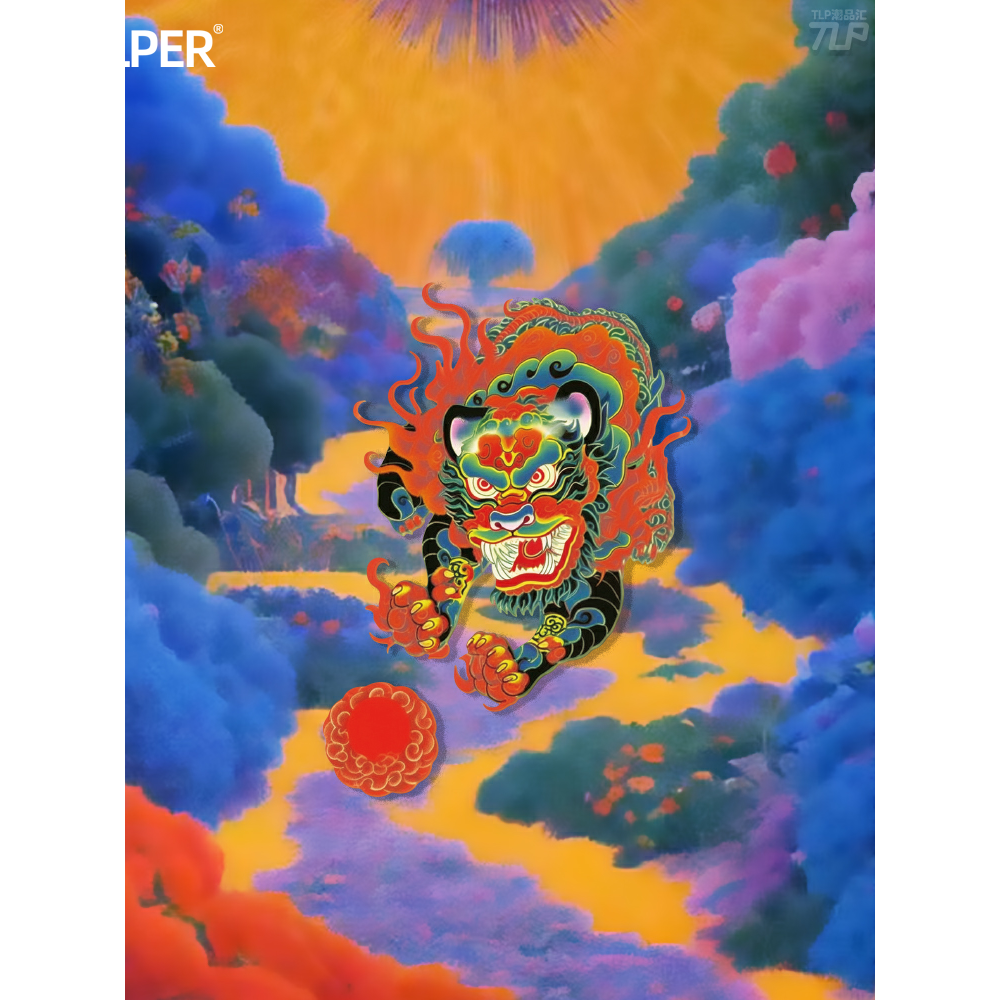 贴纸接好运原创发财守财貔貅戏珠