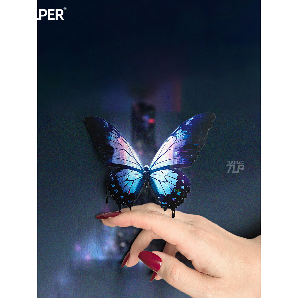 人造物赛博黑蝴蝶贴纸原创