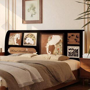 床头套罩中古风2025新款四w季通用加厚软包靠垫可拆洗防尘罩保护