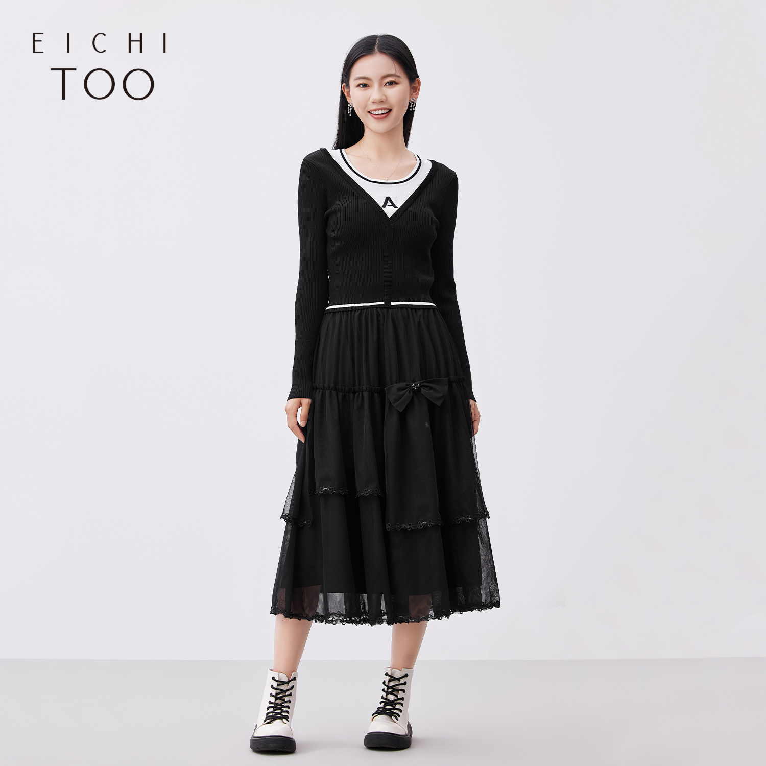 网纱拼接 小众设计 穿着舒适