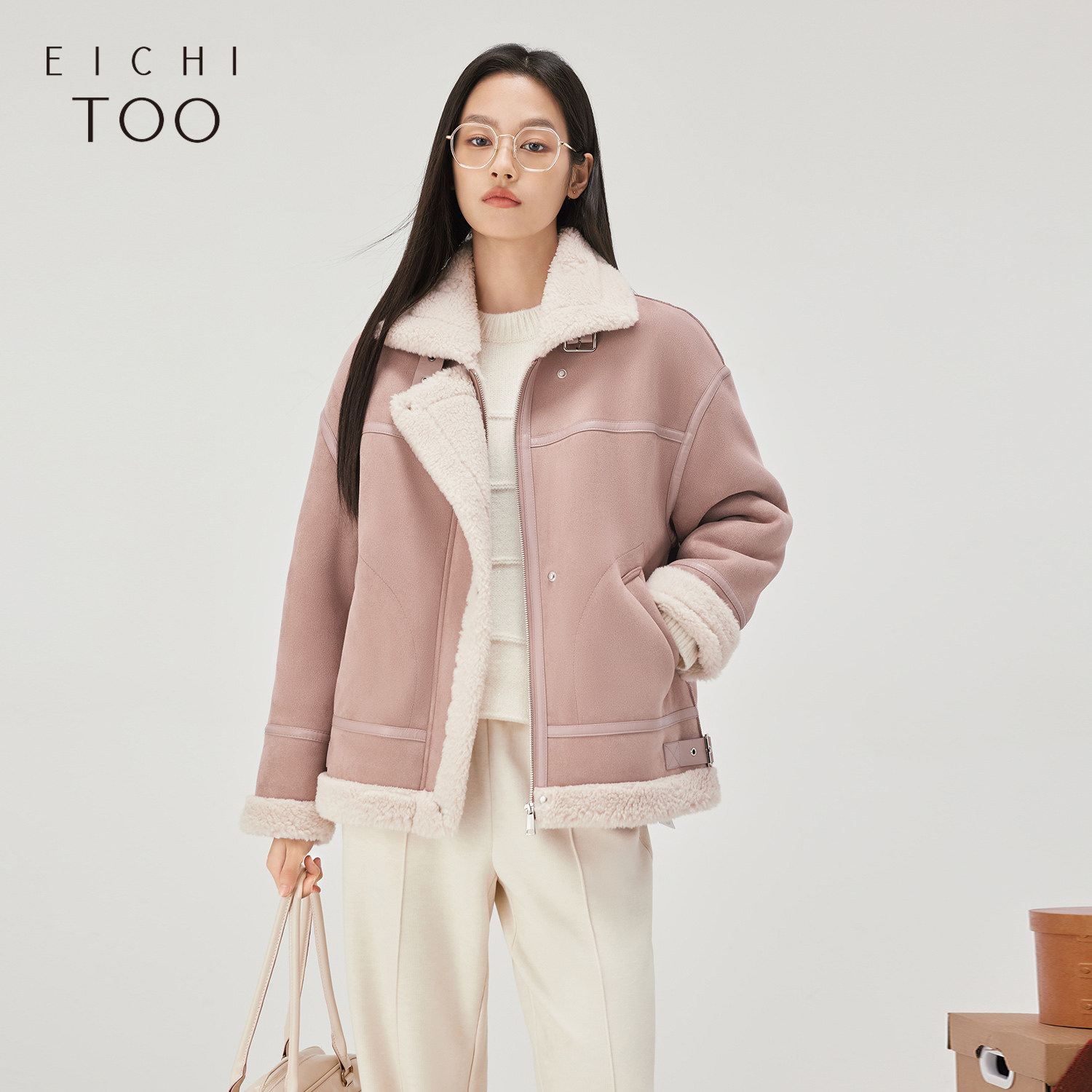 爱居兔仿羊羔绒外套女冬季时尚夹克,女装/女士精品,短外套,淘宝优惠券,粉丝福利购,淘宝优惠卷