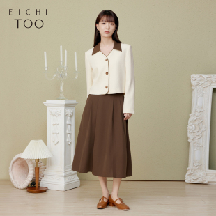 小翻领外套半身裙套装 爱居兔春季 通勤时尚