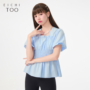 雪纺衫 爱居兔夏季 收腰显瘦短袖