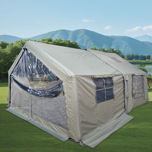 户外露营充气帐篷9+9㎡室外拓展一室一厅可拆卸组合便携防雨保暖