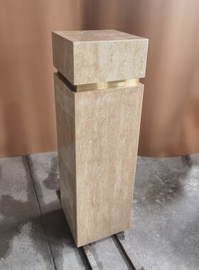 天然大理石底座洞石立柱s酒店别墅装饰落地展示台摆件底座高端定