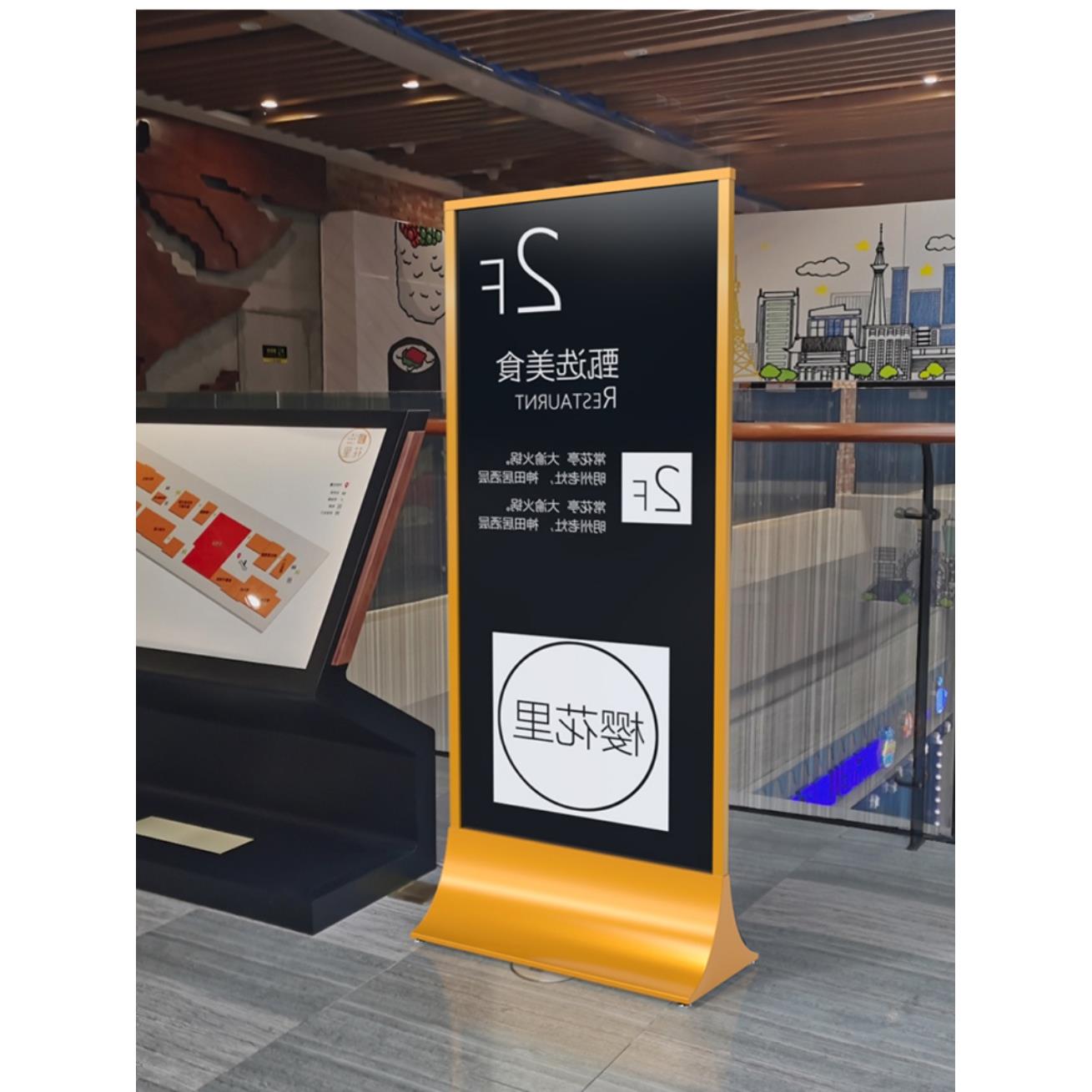 宣传海报架门型易拉宝不锈钢丽屏展架80x200立式落地式kt板广告牌