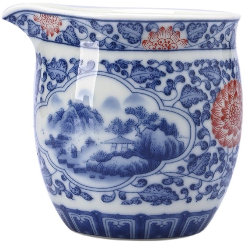 老陶泥青花瓷公道杯m千里江山陶瓷茶海复古分茶器家用茶道功夫茶,餐饮具,公道杯,淘宝优惠券,粉丝福利购,淘宝优惠卷