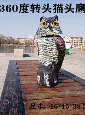 户外驱鸟神器仿真猫头鹰摆件园林驱鼠驱鸟神器赶鸟器仓库阳台驱鸟