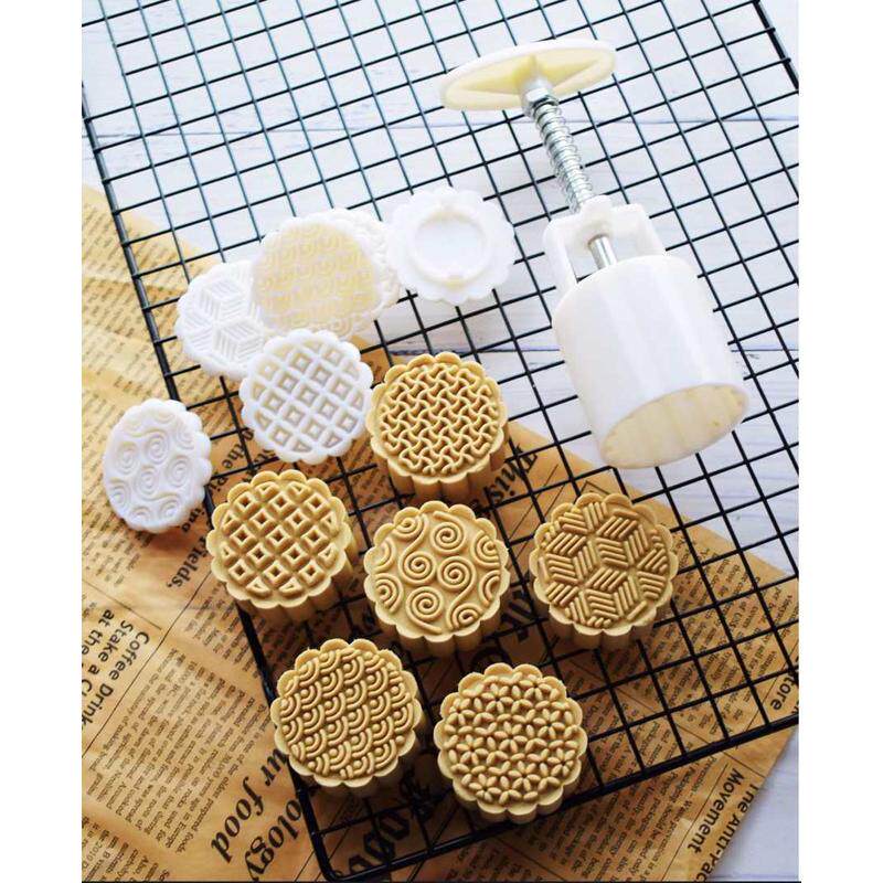 日式和风50克85克125g100线条几何花纹花月饼模具塑料手压冰皮模