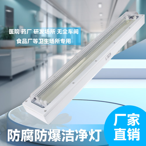 LED明装防爆洁净荧光灯双支单支净化灯吸入嵌入式无尘车间医院18w
