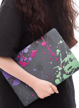 个性红绿紫泼墨电脑保护套/适用苹果MacBook华为MatBook保护壳笔记本电脑罩保护电脑彩壳黑色